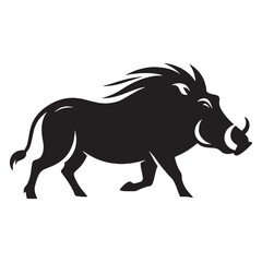 Simple yet powerful warthog silhouette in vector format designed for branding – warthog silhouette – warthog vector – warthog illustration – silhouette of warthog – warthog icon

