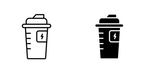 Protein shake icon vector symbol collection on white background.