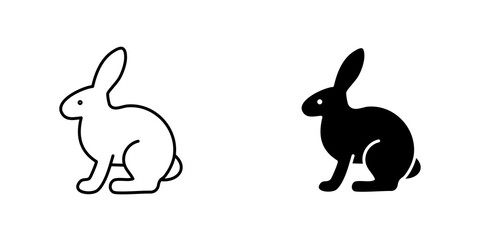 Rabbit icon vector symbol collection on white background.