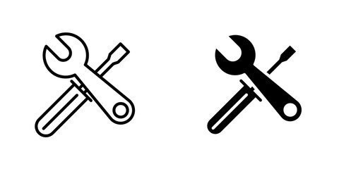 Repair tools icon vector symbol collection on white background.