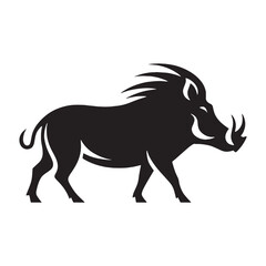 Detailed warthog silhouette vector with clear outlines for high-visibility logos – warthog silhouette – warthog vector – warthog illustration – silhouette of warthog – warthog icon

