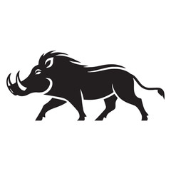Clean, minimalistic warthog silhouette vector perfect for brand identity designs – warthog silhouette – warthog vector – warthog illustration – silhouette of warthog – warthog icon

