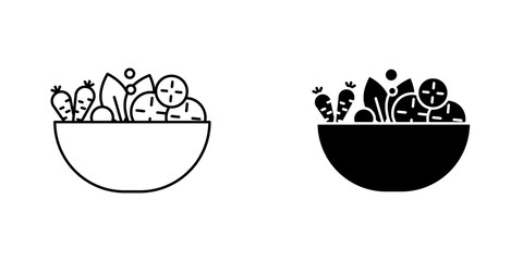 Salad icon vector symbol collection on white background.