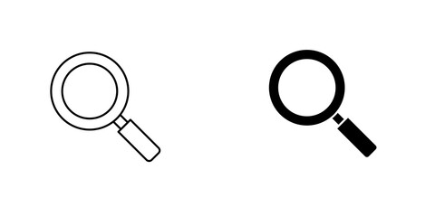 Search icon vector symbol collection on white background.