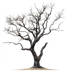 Dried tree isolated art illustrated.