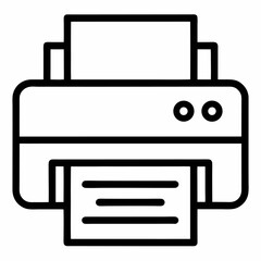 Printer black outline icon without background
