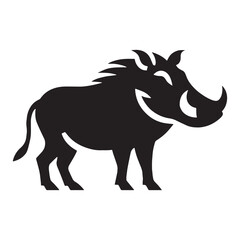 Bold and dynamic warthog silhouette vector designed for modern logos – warthog silhouette – warthog vector – warthog illustration – silhouette of warthog – warthog icon

