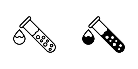 Test tube icon vector symbol collection on white background.