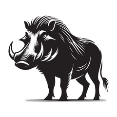 High-resolution warthog silhouette in vector form for professional logo designs – warthog silhouette – warthog vector – warthog illustration – silhouette of warthog – warthog icon

