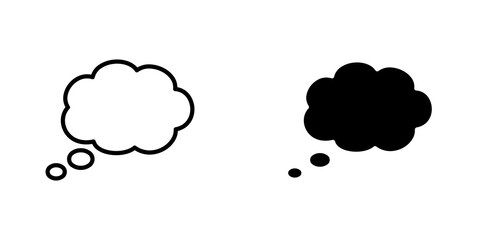 Think bubble icon vector symbol collection on white background.