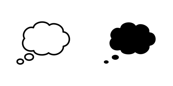 Think bubble icon vector symbol collection on white background.
