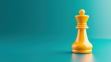 Smooth Stylized 3D Cartoon Chess Queen Piece Rendered on a Minimalist Background with Vibrant Color Palette for Creative Illustrations