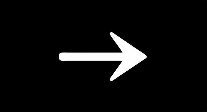 Fl&egrave;che blanche sur fond noir, ic&ocirc;ne vectorielle SVG, PNG.