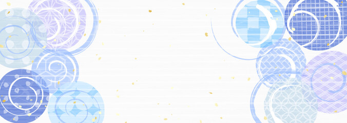 いろいろな和柄の和紙風テクスチャの背景イラスト