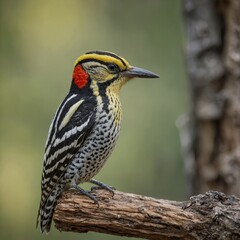  Yellow-bellied Sapsucker bird on piece of wood