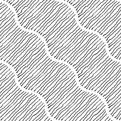 Abstract geometric seamless pattern - hand drawn black and white vector illustration.