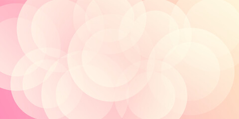 Minimalist banner background, pastel colorful, pink and yellow gradations. Circle effect style geometric, abstract background. Eps 10.