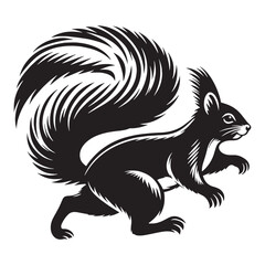 Simplified squirrel silhouette in vector style perfect for custom logo designs – squirrel silhouette – squirrel vector – squirrel illustration – silhouette of squirrel – squirrel icon

