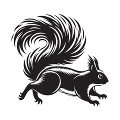 Artistic squirrel silhouette vector designed for custom digital artwork and logos – squirrel silhouette – squirrel vector – squirrel illustration – silhouette of squirrel – squirrel icon

