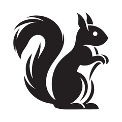 Clean, sleek squirrel silhouette vector perfect for high-visibility logos – squirrel silhouette – squirrel vector – squirrel illustration – silhouette of squirrel – squirrel icon

