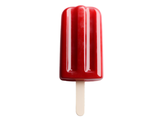  Red popsicle, isolated on a transparent background.