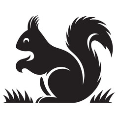 Professional squirrel silhouette vector with fluid lines for modern artwork – squirrel silhouette – squirrel vector – squirrel illustration – silhouette of squirrel – squirrel icon

