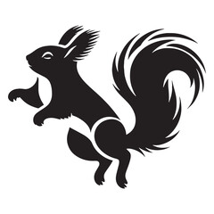 Refined squirrel silhouette vector with smooth design lines for use in logos – squirrel silhouette – squirrel vector – squirrel illustration – silhouette of squirrel – squirrel icon

