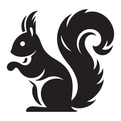 High-quality squirrel silhouette vector designed for modern logo creation – squirrel silhouette – squirrel vector – squirrel illustration – silhouette of squirrel – squirrel icon


