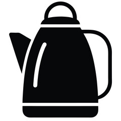 Sleek Electric Kettle Silhouette Vector Design