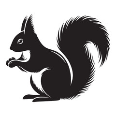 Minimal squirrel silhouette vector designed for easy application in digital and print projects – squirrel silhouette – squirrel vector – squirrel illustration – silhouette of squirrel – squirrel icon
