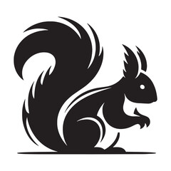 Detailed squirrel silhouette vector created for high-quality logo designs – squirrel silhouette – squirrel vector – squirrel illustration – silhouette of squirrel – squirrel icon

