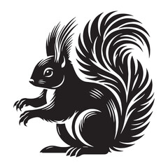 Modern squirrel silhouette vector designed with clean, sharp lines for branding – squirrel silhouette – squirrel vector – squirrel illustration – silhouette of squirrel – squirrel icon

