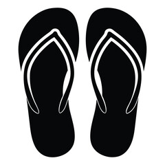 Flip Flops Silhouette Icon with Clean Design