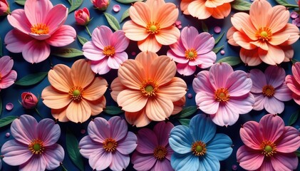 Subtle floral shapes arranged in a tessellating hexagonal pattern , tessellation, modern