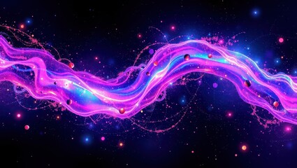 Fototapeta premium illustration of galaxy space with neon splashing technology colorful background