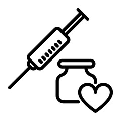 Syringe icon, line icon style