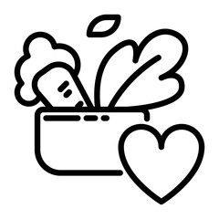 healthy food icon, line icon style