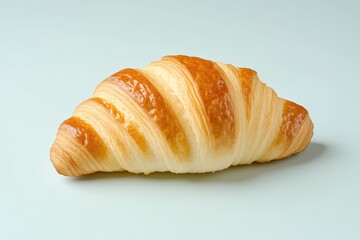 Golden-brown, freshly baked croissant