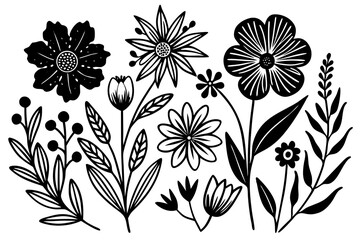 Floral Symphony: An enchanting collection of meticulously illustrated flowers and botanicals in a mesmerizing display of nature's artistic beauty. 