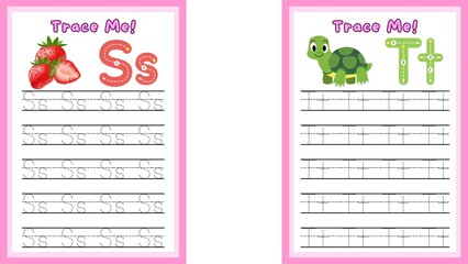 Fun and educational alphabet worksheet for kindergarten kids. Includes tracing, writing, and recognizing letters. Perfect for preschool learning and early literacy activities.