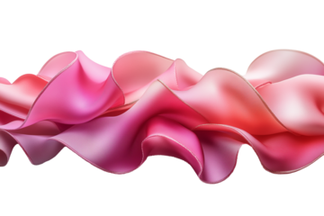 Hyper-realistic gift ribbon, satin or silk texture,, isolated on white background

