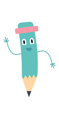 Pencil characters Cute Illustration Set 