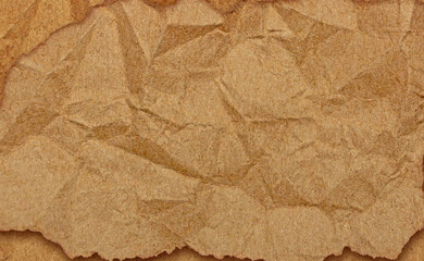 Realistic Brown Paper with Crumpled Texture, Ideal Text, Copy Space, Frames, Design Element. PNG