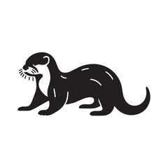 Refined otter silhouette vector with clear lines for high-end logo creation – otter silhouette – otter vector – otter illustration – silhouette of otter – otter icon

