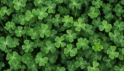 Close-up of vibrant clover leaves