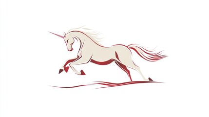 Running unicorn, stylized design
