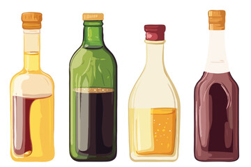 bottle and glass jar vector art