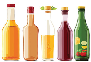 bottle and glass jar vector art