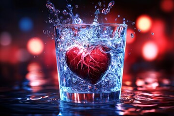 Double Exposure: Heartbeat and Blood Drop - Giving Blood Saves Lives