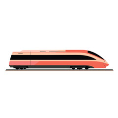 Modern high-speed train in minimalist profile view